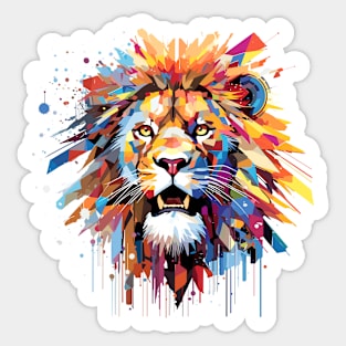 Lion Animal Freedom World Wildlife Wonder Abstract Sticker